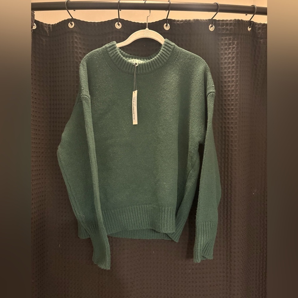 ALEX MILL Nottinghill Merino Wool Blend Sweater Medium Green NWT - Picture 3 of 7